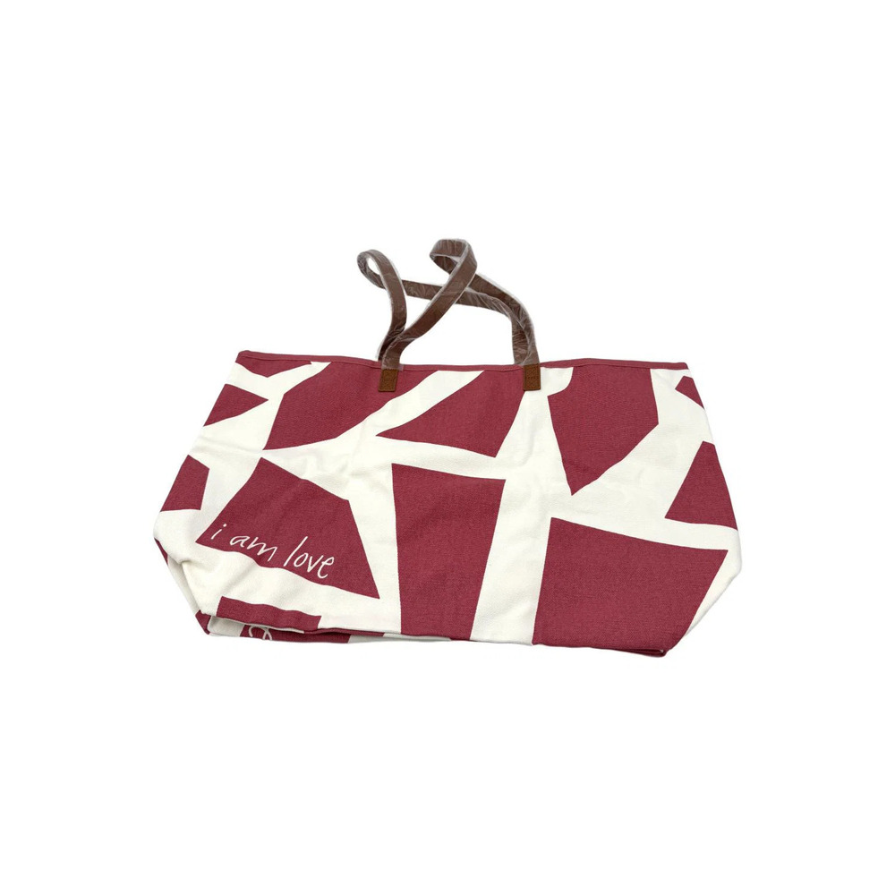Peace Love World Boheme Printed Tote Bag Dark Rose